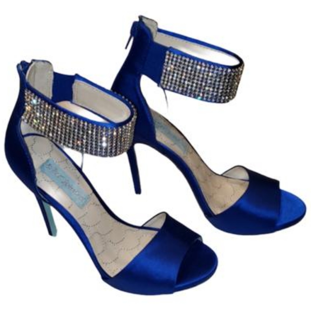 Betsy Johnson Royal Blue Satin heels